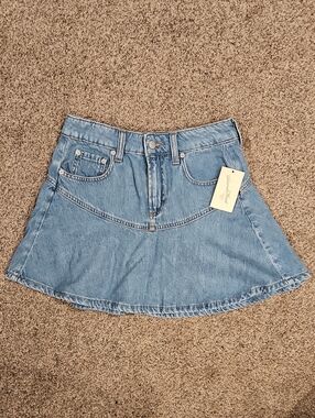 Denim A-Line Mini Skirt - Size 4